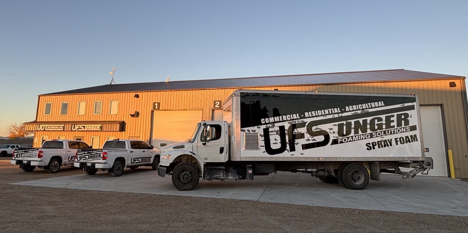 Unger Foaming Solutions Building And Vehicles Used for Spray Foam Insulation.